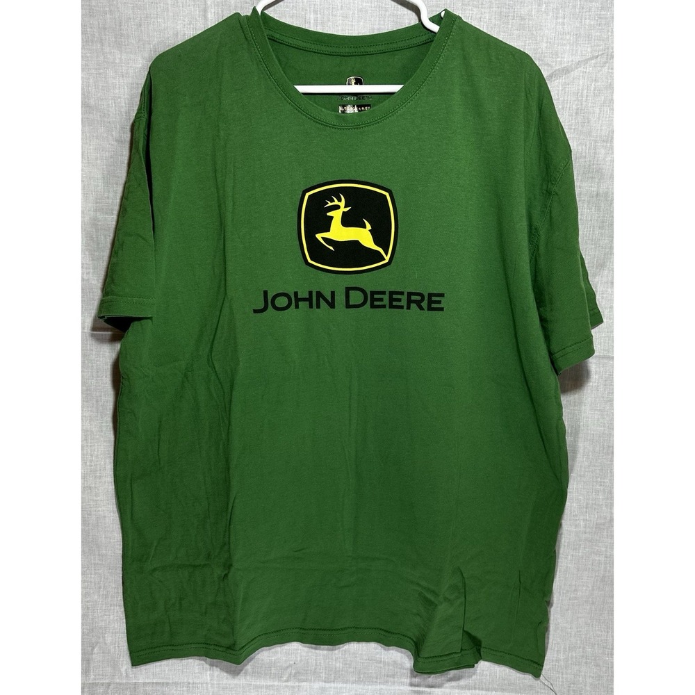 John Deere Mens XL Green Logo Graphic T Shirt Short Sleeve Farm Equipment